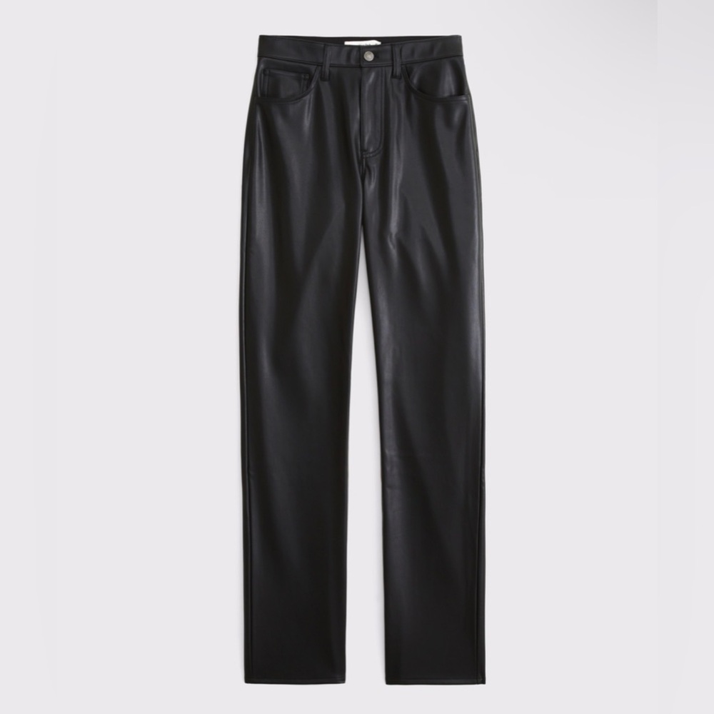 Abercrombie Ultra High Rise 90s Straight Vegan Leather Pant
